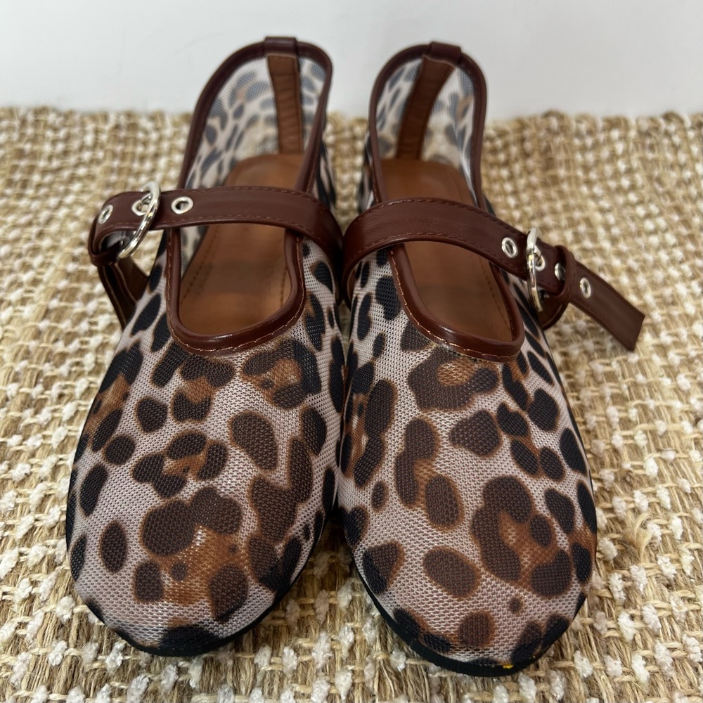 ATBELL • Women’s Mesh Ballet Mary Jane Flats • Leopard Print • Size: EU 38/US 8 - Picture 16 of 16